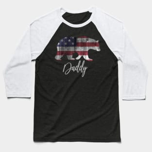 Daddy Bear 4th of july flag american Baseball T-Shirt